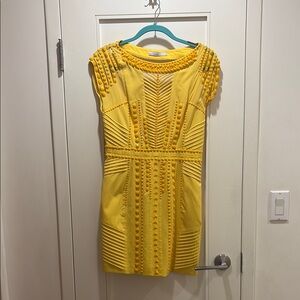 KAREN MILLEN Yellow beaded Dress 8